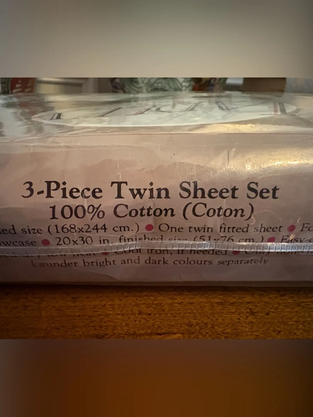 New Old Stock NIP Ladley White Floral 3-Piece Twin Sheet Set, 100% Cotton